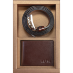 Prince Leather muški set novčanik i kaiš art.876