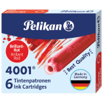 Patrone za naliv pero Pelikan crvena (brilliant red)