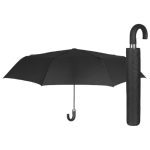 Kišobran automatik s plastičnom ručkom Poe New Basic Perletti 12339 crni, zaobljena ručka