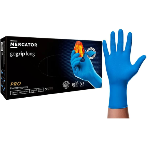 51hdUqn3Y+L.-AC-UF894,1000-QL80- Jednokratne rukavice Mercator GOGRIP PRO Long plave - Slika 1