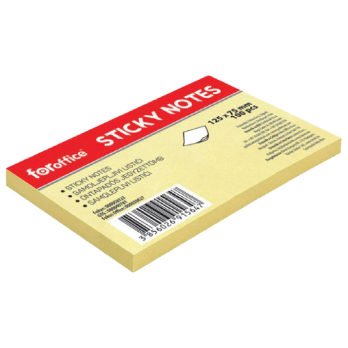 000020827 Blok samolepljiv 125x75mm 100L Foroffice Žuti - Slika 1