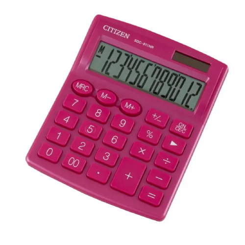 stoni-kalkulator-citizen-sdc-812-color-12-cifara-roze Stoni kalkulator Citizen SDC-812-COLOR, 12 cifara, roze - Slika 1