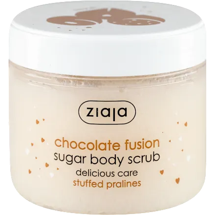 ziaja-chocolate-fusion-secerni-piling-miris-cokoladne-praline Ziaja piling za telo Chocolate Fusion 300 ml - Slika 1