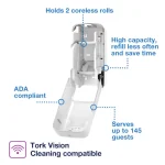 Tork T7 OptiServe 2-Rool držač toalet papira beli 558041 - Slika 2
