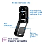 Tork T7 OptiServe 2-Rool držač toalet papira crni 558042 - Slika 3