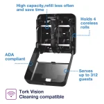 Tork T7 OptiServe 4-Rool držač toalet papira crni 558052 - Slika 3