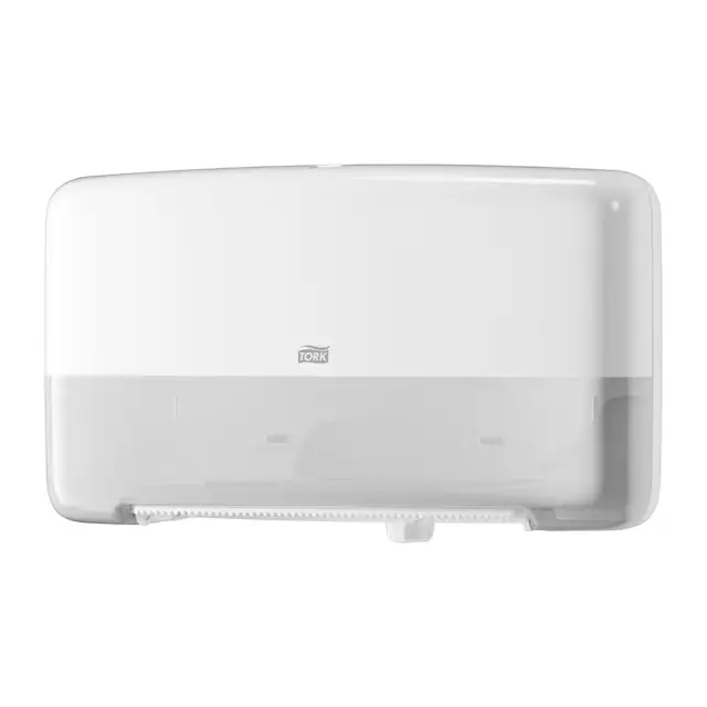 5555200-01 Tork T2 Twin držač toalet papira Mini Jumbo beli 555000 - Slika 1