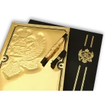 Princ Leather komplet rokovnik i olovka Montenegro - Gold art.5861/1 - Slika 2