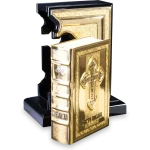 Princ Leather Biblija sa postoljem Krst - zlatna koža art.545 - Slika 6